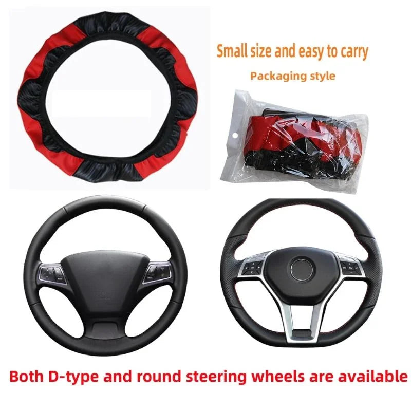 1 Piece of Car Steering Wheel Cover Accessory, Breathable and Anti Slip PU Leather Steering Wheel Cover, Suitable for 37-38cm Se
